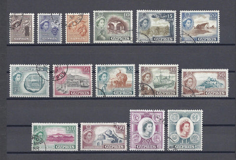 CYPRUS 1955/60 SG 173/87 USED Cat £75