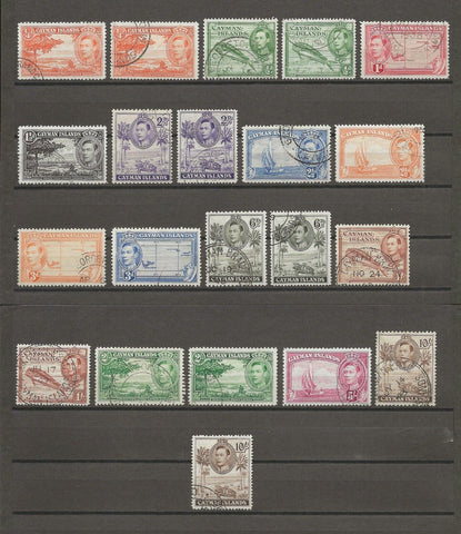 CAYMAN ISLANDS 1938/48 SG 115/26a USED Cat £80