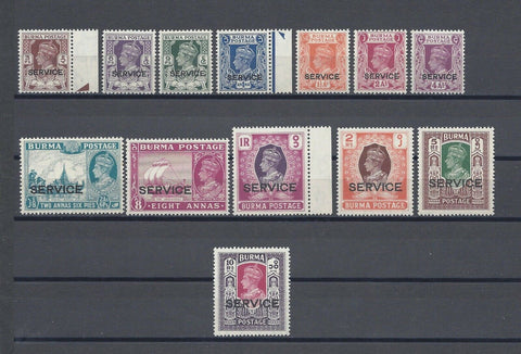 BURMA 1946 SG O28/40 MNH Cat £75