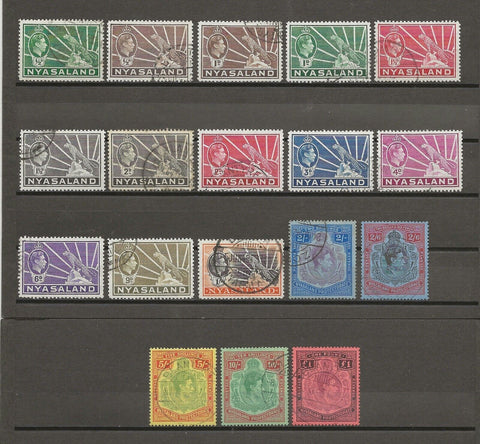 NYASALAND 1938/44 SG 130/43 USED Cat £225