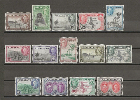 NYASALAND 1945/47 SG 144/57 USED Cat £80