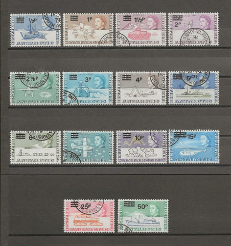 BRITISH ANTARCTIC TERRITORY 1971 SG 24/37 USED Cat £80