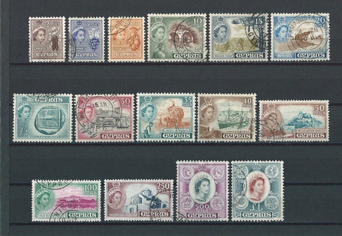 CYPRUS 1955/60 SG 173/87 USED Cat £120