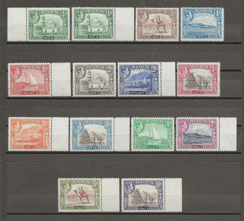 ADEN 1939/48 SG 16/27 + 16a MNH Cat £135.50