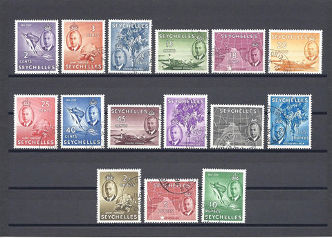 SEYCHELLES 1952 SG 158/72 USED Cat £110