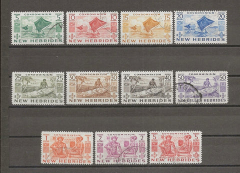 NEW HEBRIDES 1955 SG 68/78 USED Cat £40