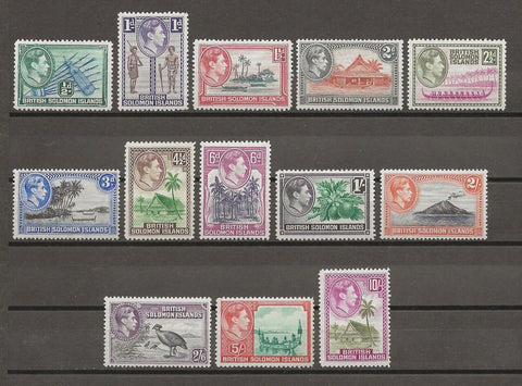 BRITISH SOLOMON ISLANDS 1939/51 SG 60/72 MNH Cat £100