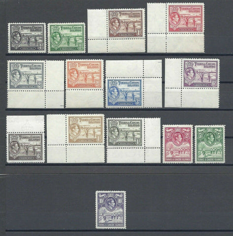 TURKS & CAICOS ISLANDS 1938/45 SG 194/205 MNH Cat £130