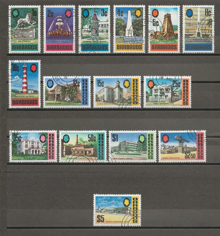 BARBADOS 1970/71 SG 399a/414a USED Cat £48